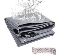SHANNA Bâche de Protection Exterieur avec Oeillets, 3x6m 440 g/m² PVC Bâche Voiture Piscine, Imperméable Résistante aux Déchirures UV Intempéries, Bâches Multiusage pour Meubles de Jardin, Gris
