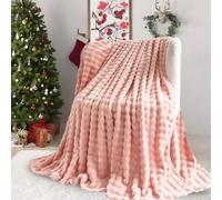 SHANNA Couverture 130x160cm, 450 GSM Épaisse Super Doux et Chaud Bulles Plaid en Velours de Lait, Fausse Fourrure Haute Qualité, Polyvalente Confortable pour Chambre Canapé Voyage