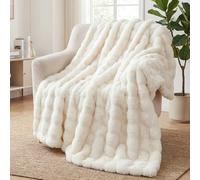 SHANNA Couverture 180x230 cm, Epaisse Plaid Lapin en Peluche Super Douce et Duveteux, Plaid Fausse Fourrure Haute Qualité, Polyvalente Plaids Polaire Chaude et Confortable pour Chambre Canapé Voyage