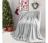 SHANNA Couverture super douce et chaude en velours de lait à bulles - 450 g/m² - Large couverture moelleuse et polyvalente pour chambre à coucher, canapé, voyage, voiture, camping (gris, 100 x 160 cm)