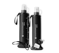 Shapeheart Gourde Souple 300 ML Flasque Running Légère Pliable Pack de 2 | Compatible Ceinture Running, Trail, Randonnée | Valve réglable | Bouchon anti-saleté | Lanière d'attache | Sans PVC et BPA