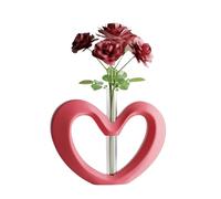 Shapes - Decorations Vase de table moderne en forme de cœur - En plastique recy vec tube en verre - Pour fleur unique - Finition mate - 18 x 13 cm - Étanche - Pour la Saint-Valentin - Rose