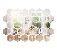 Shappy 32 Pièces Miroir Acrylique Amovible Sticker Mural Décalque Décoration de la Maison (Style 2)