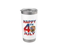 Shar Pei Dog American Flag Glasses Happy 4th Of July Gobelet isotherme en acier inoxydable double paroi
