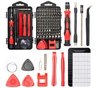 Sharden Kit d’outils et tournevis magnétiques de précision 122 en 1 avec étui - Pour réparer électronique, ordinateur, téléphone portable, ordinateur portable, console de jeu, montre, lunettes - rouge