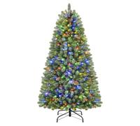 SHareconn 150 cm Sapin de Noel Lumineux LED Multicolores Artificiel | avec 260 Lumières Blanches Chaudes et Multicolores, 17 Modes, 624 PVC Pointes de Branche, Fonction de Minuterie et de Mémoire