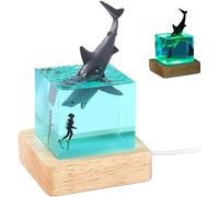 Shark 3d Night Light Diver Led Light Marine Animal Decoration Resin Toy Table Crafts Lamp for Toddlers Boys Child Nice processing