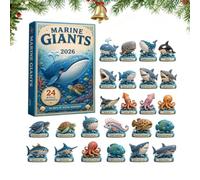 Shark Christmas Countdown - 2D Acrylic 24 Days, Calendar Ornaments, Decor S | Flat Acrylic Shark Shapes With Gold String Hanging Loops & Numbered 1-24 Stickers, Lightweight Shatterproof Design For Window