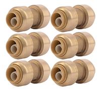 SharkBite Lot de 6 raccords de plomberie en laiton 3/8" - Raccord en laiton - Tuyau PEX - Cuivre, CPVC, PE-RT, HDPE, U006LF