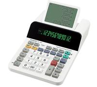 Sharp Calculatrice de bureau EL-1501 – Écran LCD 12 chiffres 5 lignes, piles – Blanc