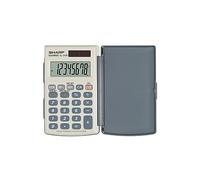 Sharp Calculatrice de poche EL-243E, 8 chiffres, panneau solaire et pile, blanc