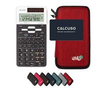 Sharp EL-531TG Blanc avec Housse de Protection WYNGS incluse Rouge - Calculatrice Scientifique - Pack de Base