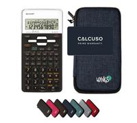 Sharp EL-531TH Blanc avec Housse de Protection WYNGS incluse Bleu - Calculatrice Scientifique - Pack de Base