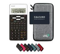 Sharp EL-531TH Blanc avec Housse de Protection WYNGS incluse Gris Clair - Calculatrice Scientifique - Pack de Base