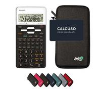 Sharp EL-531TH Blanc avec Housse de Protection WYNGS incluse Gris Foncé - Calculatrice Scientifique - Pack de Base