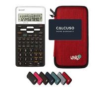 Sharp EL-531TH Blanc avec Housse de Protection WYNGS incluse Rouge - Calculatrice Scientifique - Pack de Base