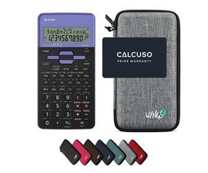 Sharp EL-531TH Violet avec Housse de Protection WYNGS incluse Gris Clair - Calculatrice Scientifique - Pack de Base