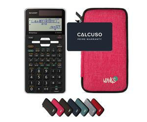 Sharp EL-W550TG avec Housse de Protection WYNGS incluse Rose - Calculatrice Scientifique - Pack de Base