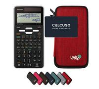 Sharp EL-W550TG avec Housse de Protection WYNGS incluse Rouge - Calculatrice Scientifique - Pack de Base