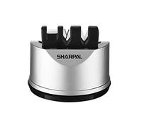 SHARPAL 191H Aiguiseur de couteaux et ciseaux de cuisine pour couteaux droits et dentelés, outil d'aiguisage de couteaux à 3 niveaux, pour réparer et restaurer les lames, Affuteur Couteau