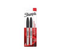 SHARPIE - 2 marqueurs permanents - Noir - Pointe Fine - sous blister