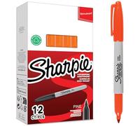 Sharpie 2025036 Boîte de 12 Marqueurs permanent pointe fine encre Orange