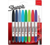 Marqueur permanent Sharpie double pointe - Pochette de 8