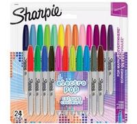 Sharpie 24 marqueurs permanents, Electro Pop, Assortiment de couleurs originales, pointe fine Assortiment G