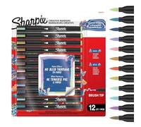 Sharpie Creative Marker - Lot de 12 stylos de peinture acrylique | Marqueurs de peinture à base d'eau | Encre sans bavure écrit sur la plupart des surfaces | Pointe pinceau | Fournitures d'artisanat