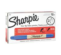 Sharpie® Lot de 12 marqueurs permanents double pointe, pointe fine/ultra fine, encre bleue