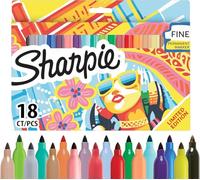 Sharpie Lot de 18 marqueurs permanents à pointe fine Couleurs assorties