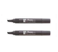 Sharpie Lot de 2 Marqueurs permanents noirs à pointe biseautée W10