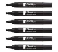 Sharpie Lot De 6 Marqueurs Permanent W10 Pointe Biseautée 1,5 - 5mm Noir