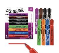 Sharpie Lot de 8 marqueurs à pointe ogive, couleurs assorties.
