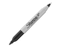 Sharpie marqueurs permanents à pointe double | noirs | boîte de 12