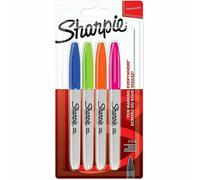 Sharpie Marqueurs permanents 2065403 – Pointe fine – Lot de 4 couleurs Fun