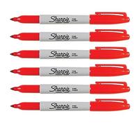 Sharpie Marqueur rouge à pointe fine - Séchage rapide (Ensemble de 6)