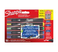 Sharpie Marqueurs créatifs à peinture acrylique - Pointe ogive - Pochette de 5 coloris assortis