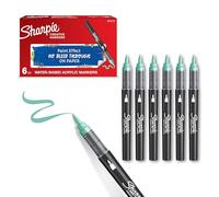 Sharpie Marqueurs Créatifs feutres acrylique | Pointe pinceau | Feutres de coloriage adulte à base d’eau idéal pour coloriage mystèrescrapbookingdessineretc. | Vert Lac | Lot de 6