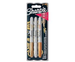 Sharpie marqueurs métalliques permanents | pointe fine | assortiment de couleurs métalliques | pochette de 3