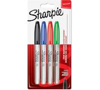 SHARPIE marqueurs permanents | pointe fine | assortiment de couleurs classiques | pochette de 4 (Lot de 5)