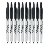 Sharpie Marqueurs permanents rétractables Pointe fine | Noir | 10 points