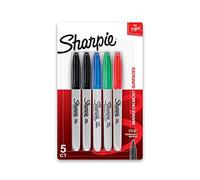 SHARPIE - Permanent Marker Fine Point Assorted Colors - 5 Markers