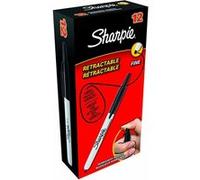 Retractable Marqueur Pointe Fine Noir Lot de 12 de SHARPIE