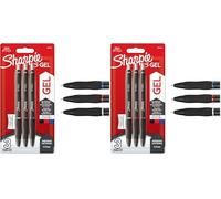 Sharpie S-Gel | Stylos gel | Pointe moyenne (0,7 mm) | Encre noirerouge et bleue | Lot de 6