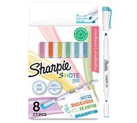 Sharpie S-Note Duo Surligneurs | Marqueurs créatifs à double pointe pastel | Pointe ogive et biseautée pour surlignerdessinerégayer votre journal et bien plus | 8 pièces