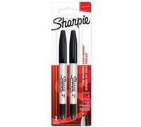 Sharpie marqueurs permanents | pointe double | encre noire | lot de 2