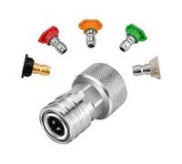 Sharplace Adaptateur pour Tuyau d'arrosage vers Nettoyeur Haute Pression, raccord Rapide, Accessoire Pratique et, Filetage 3/4" vers 1/4", avec Buse
