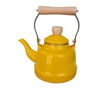 Sharplace Bouilloire émaillée avec sifflet, Chauffe-Lait Robuste, théière/cafetière Vintage en Porcelaine pour la Maison, la Cuisine, Les fêtes et Les, Jaune