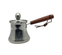 Sharplace Cafetière Turque en Acier Inoxydable avec Couvercle et poignée en Bois, Chauffe-Lait et Chauffe-Beurre pour café, Maison, Restaurant, 720ml